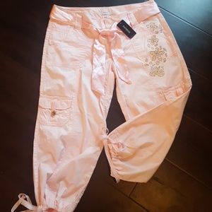 Light pink cargo capris